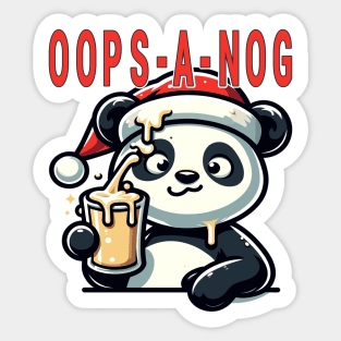 Spilled Eggnog Panda, Oops a Nog Mishap Sticker